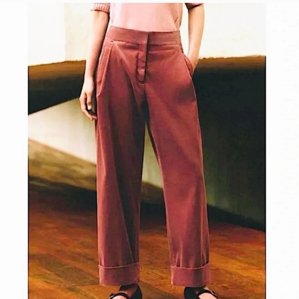ME+EM Clever Cord Wide Barrel Leg Corduroy Pants Trousers Winter White/cream 8